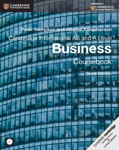 Cambridge International As And A Level Business Coursebook With Cdrom Cambridge International Examinations 3rd Edition Peter Stimpson