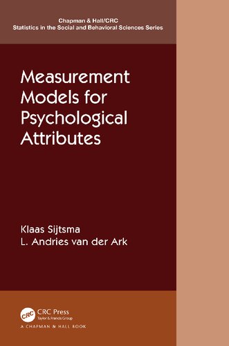 Measurement Models For Psychological Attributes 1st Edition Klaas Sijtsma
