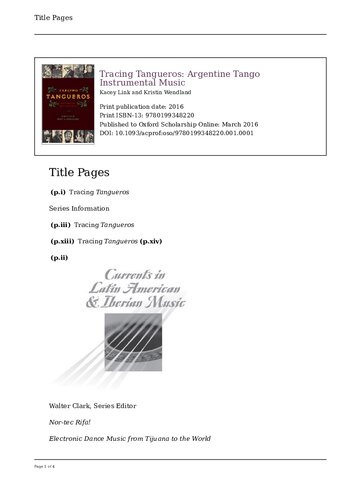Tracing Tangueros Argentine Tango Instrumental Music Illustrated Kacey Link