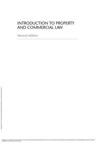 Introduction To Property And Commercial Law 2nd Edition Scott Grattan