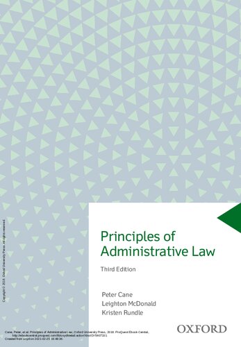 Principles Of Administrative Law 3rd Edition Peter Cane Leighton Mcdonald Kristen Rundle