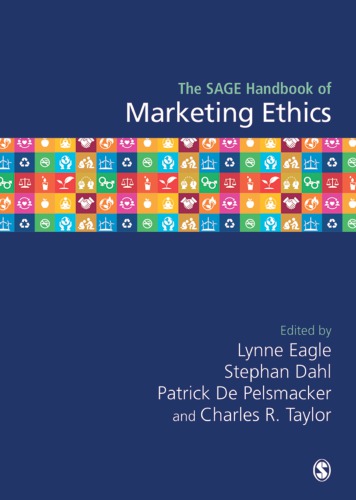 The Sage Handbook Of Marketing Ethics 1st Edition Lynne Eagle