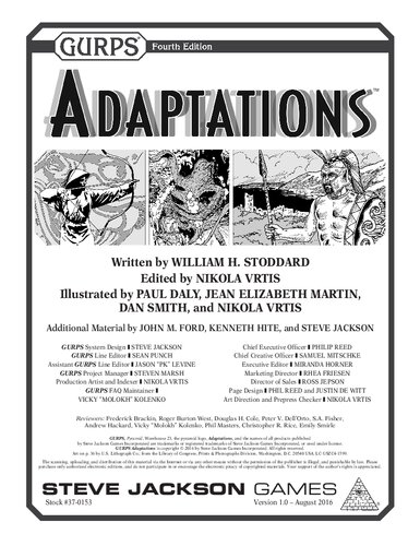 Gurps 4th Edition Adaptations William H Stoddard