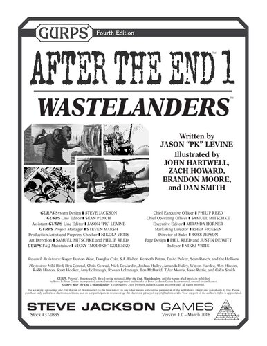 Gurps 4th Edition After The End 1 Wastelanders Jason Pk Levine
