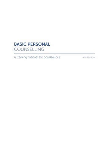 Basic Personal Counselling A Training Manual For Counsellors Nonsearchable Text 8th Edition David Geldard Kathryn Geldard Rebecca Yin Foo