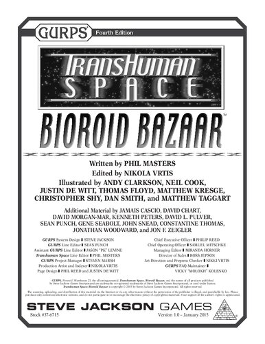 Gurps 4th Edition Transhuman Space Bioroid Bazaar Phil Masters