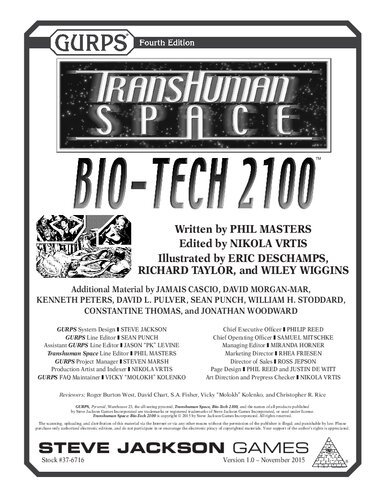 Gurps 4th Edition Transhuman Space Biotech 2100 Phil Masters