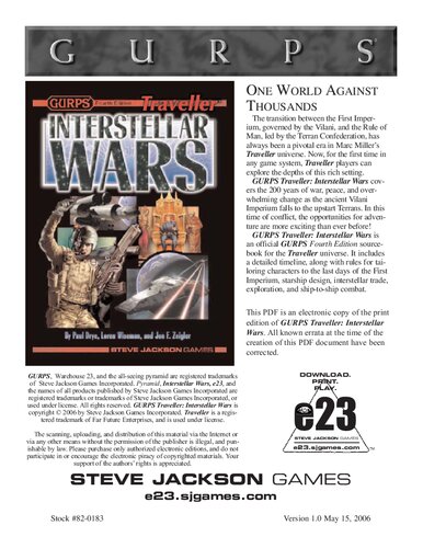Gurps 4th Edition Traveller Interstellar Wars Paul Drye Loren Wiseman