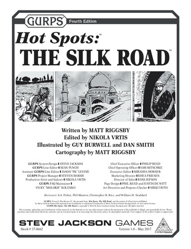 Gurps 4th Edition Hot Spots The Silk Road Matt Riggsby