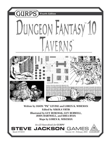 Gurps 4th Edition Dungeon Fantasy 10 Taverns Jason Pk Levine