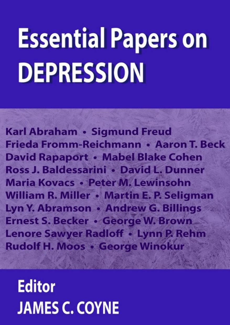 Essential Papers On Depression James Coyne Coyne James