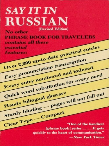 Say It In Russian Revised Dover Language Guides Say It Series Dover