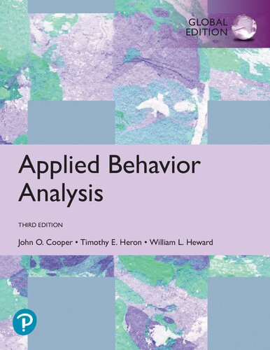 Applied Behavior Analysis Global Edition 3rd Edition John O Cooper Timothy E Heron William L Heward