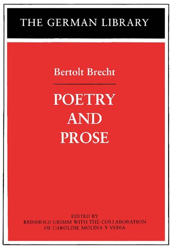 Poetry And Prose Bertolt Brecht German Library Reinhold Grimm Editor