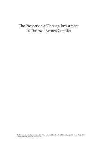 The Protection Of Foreign Investment In Times Of Armed Conflict Jure Zrilic