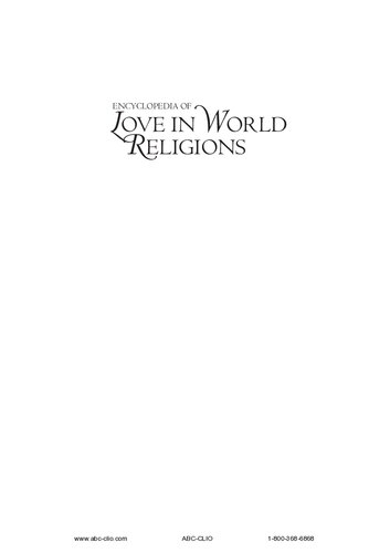 Encyclopedia Of Love In World Religions 1 Yudit Kornberg Greenberg Editor