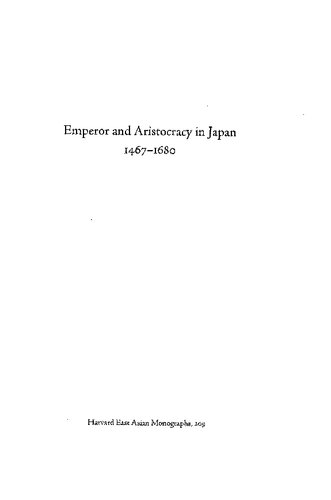 Emperor And Aristocracy In Japan 14671680 Resilience And Renewal Lee Butler