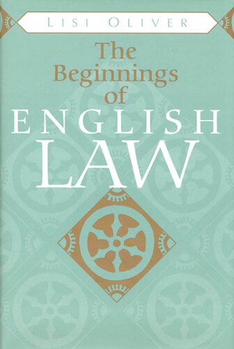 The Beginnings Of English Law Lisi Oliver