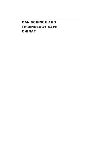 Can Science And Technology Save China Susan Greenhalgh Li Zhang