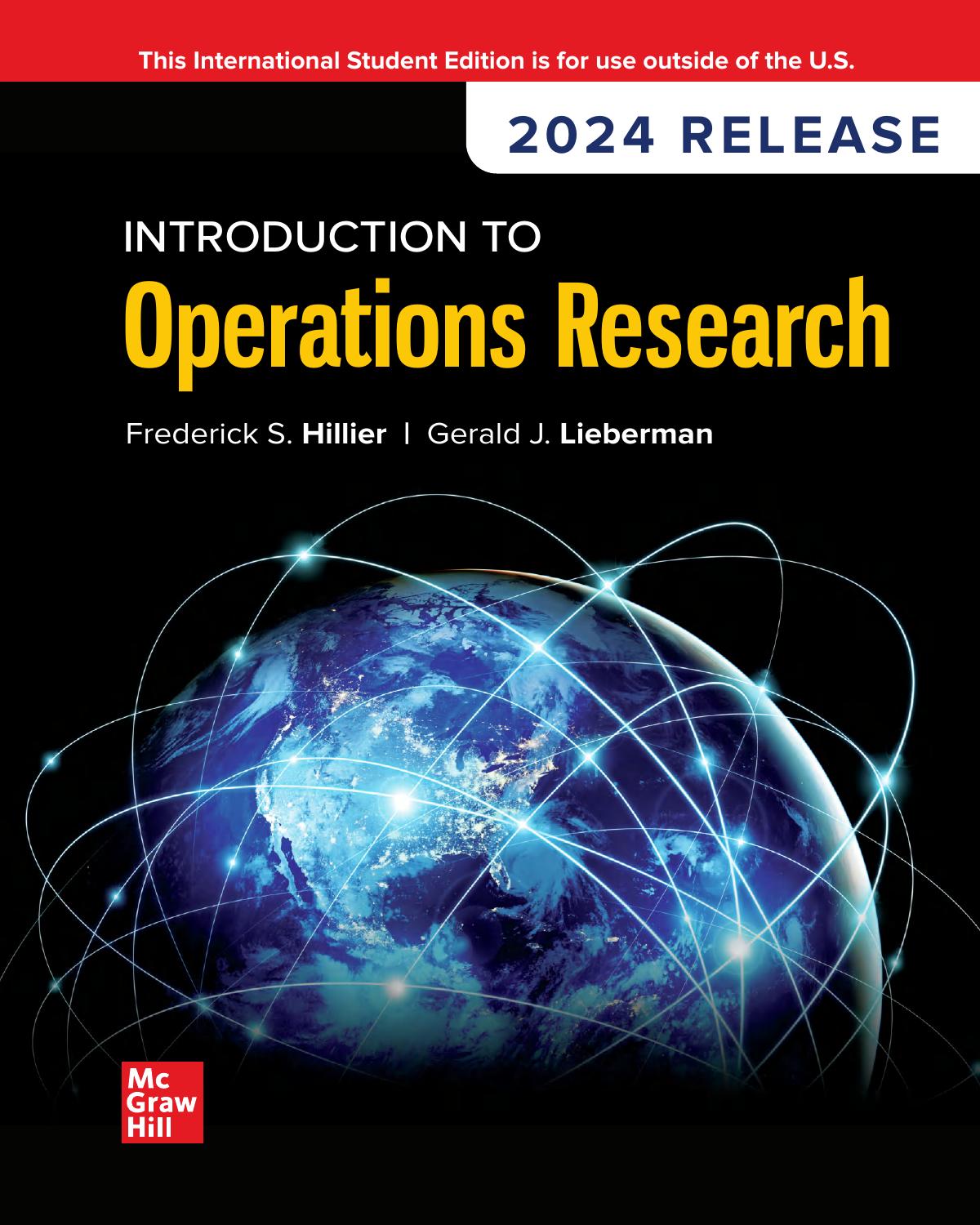 Introduction To Operations Research 2024 Release Frederick Hillier
