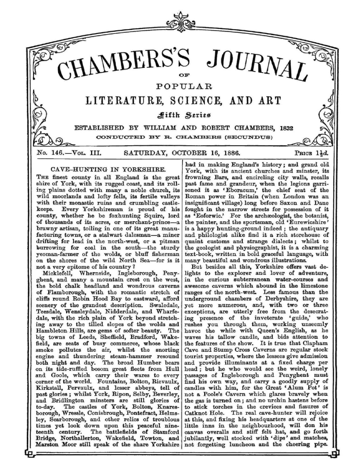 Chamberss Journal Of Popular Literature Science And Art Fifth Series No 146 Vol Iii October 16 1886 Various