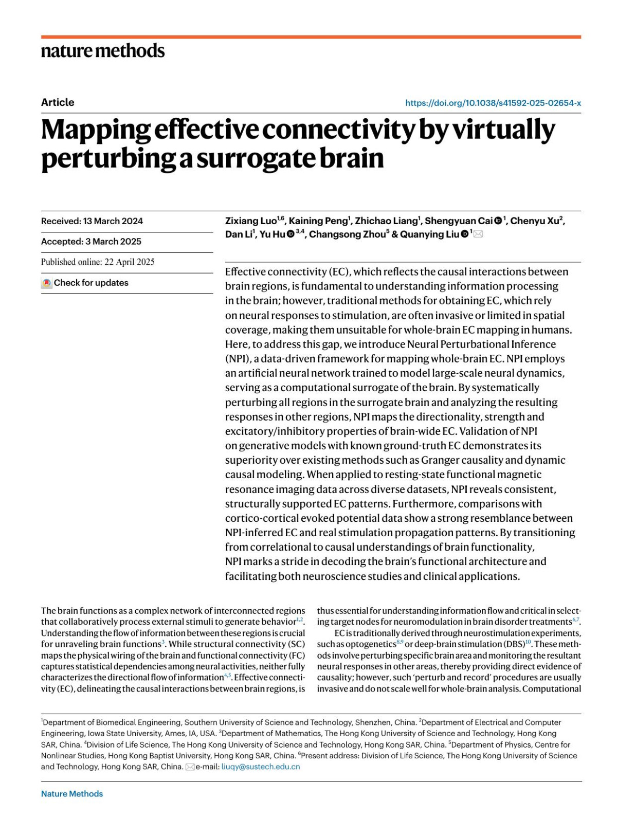 Mapping Effective Connectivity By Virtually Perturbing A Surrogate Brain Zixiang Luo Kaining Peng Zhichao Liang Shengyuan Cai Chenyu Xu Dan Li Yu Hu Changsong Zhou Quanying Liu