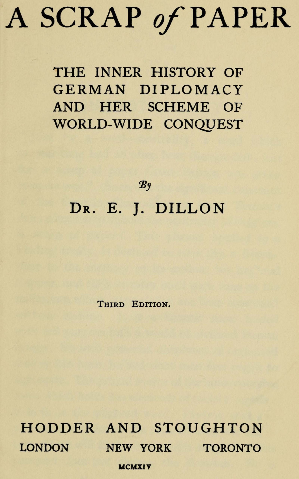 A Scrap Of Paper Emile Joseph Dillon