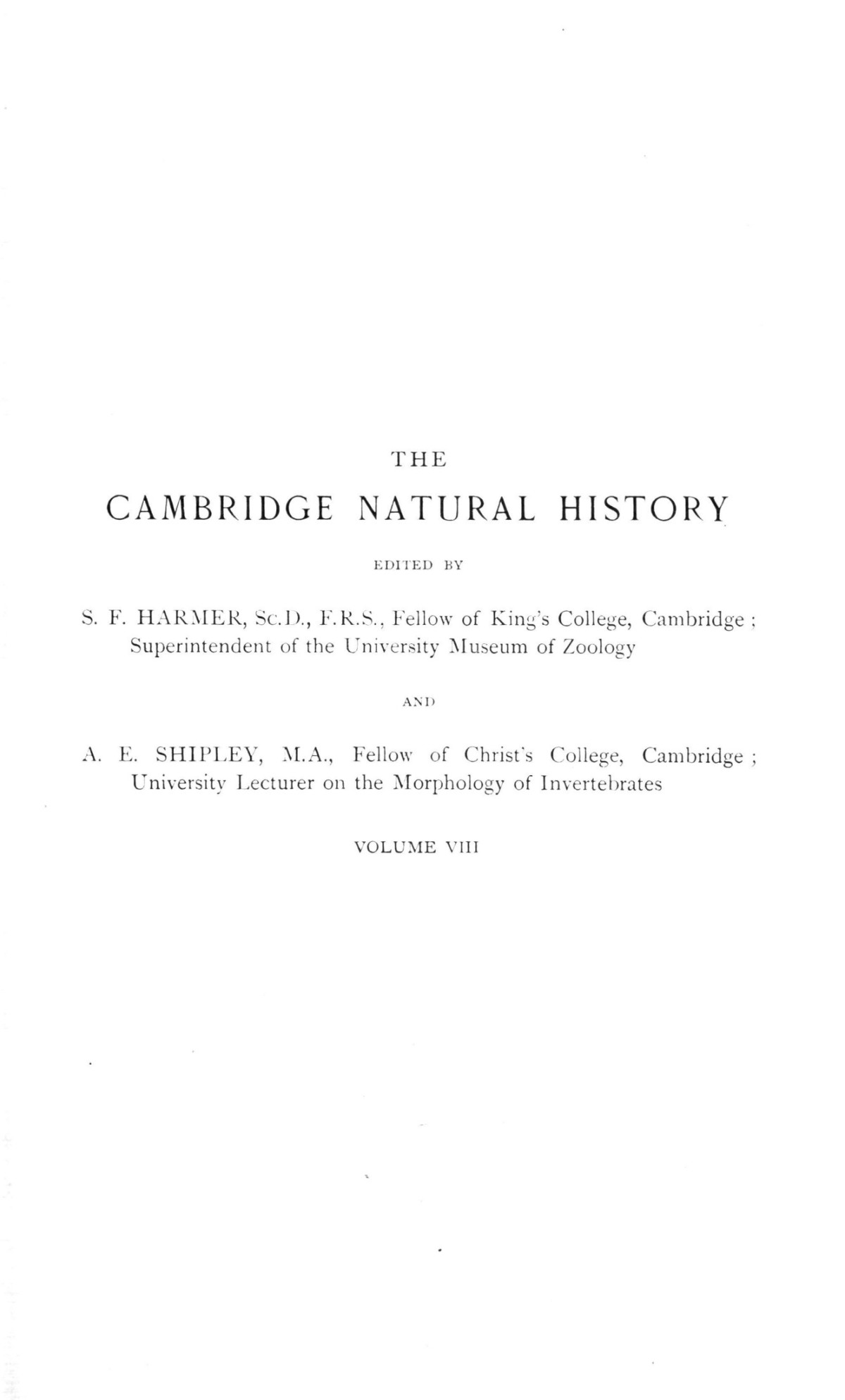 The Cambridge Natural History Vol 08 Of 10 Amphibia Reptilia Hans Gadow