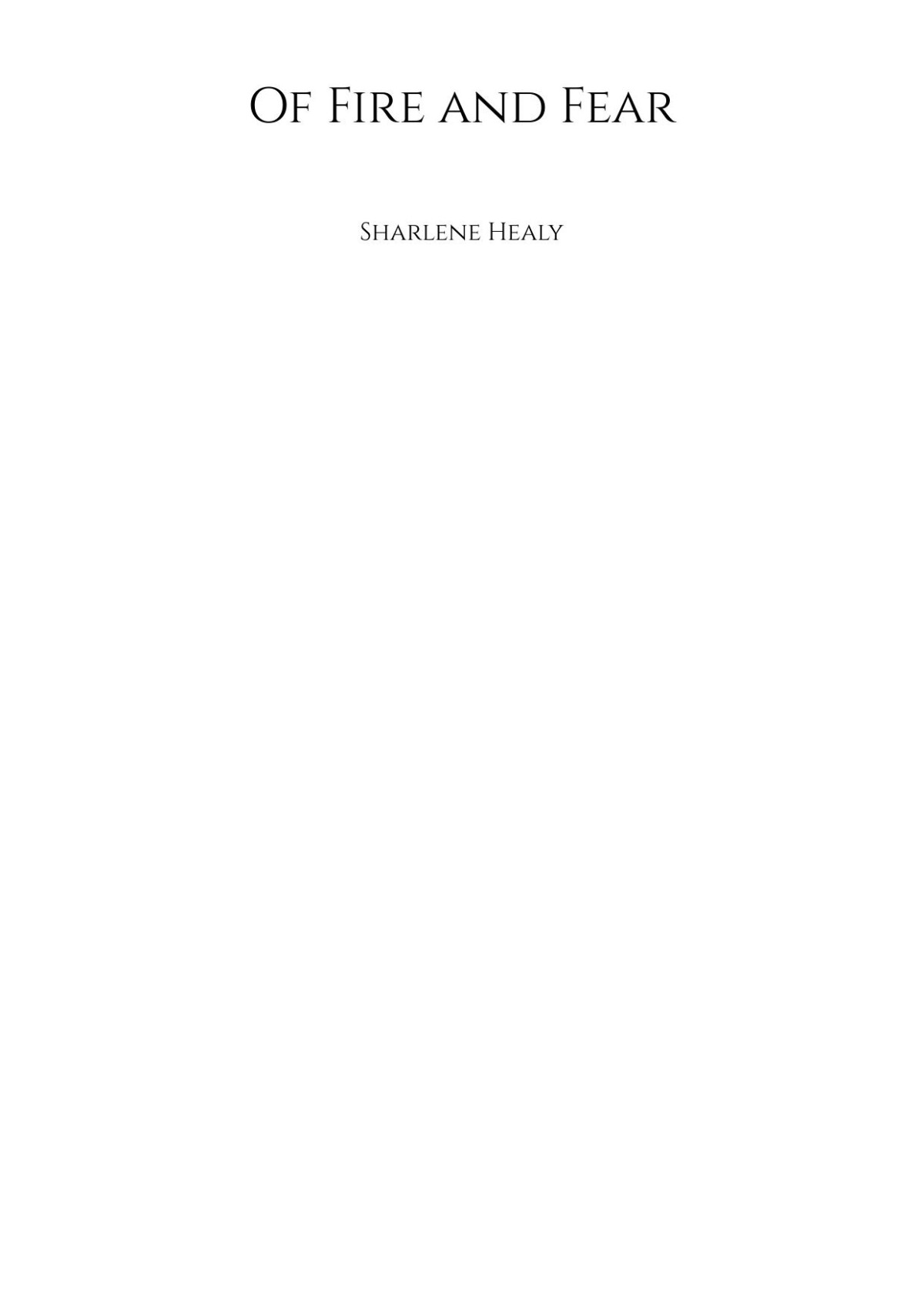 Of Fire And Fear Sharlene Healy