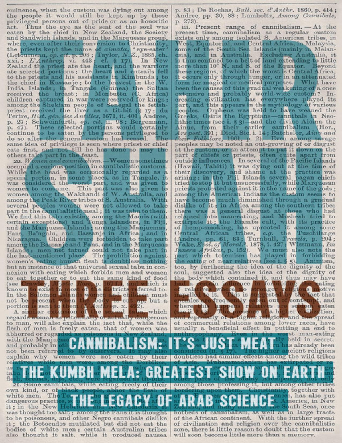 Three Essays Cannibalism The Kumbh Mela The Legacy Of Arab Science Shah Tahir
