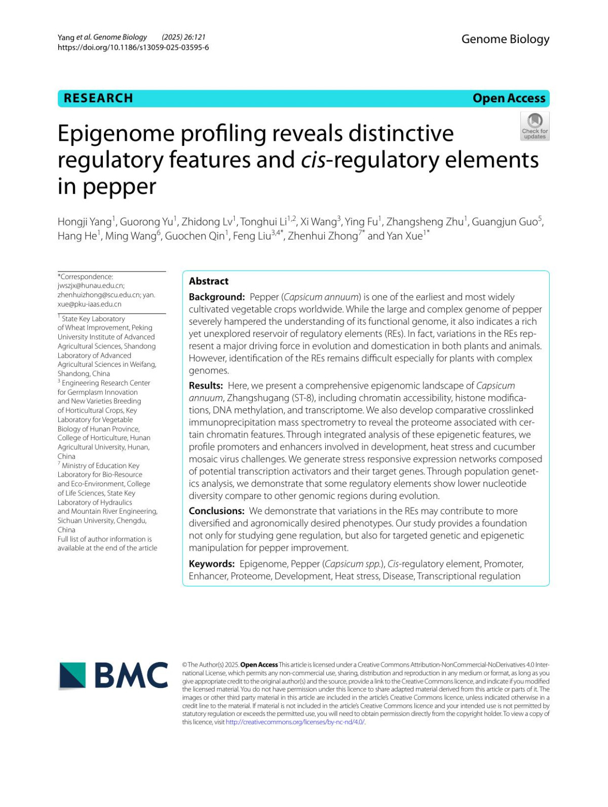 Epigenome Profiling Reveals Distinctive Regulatory Features And Hongji Yang Guorong Yu Zhidong Lv Tonghui Li Xi Wang Ying Fu Zhangsheng Zhu Guangjun Guo Hang He Ming Wang Guochen Qin Feng Liu Zhenhui Zhong Yan Xue