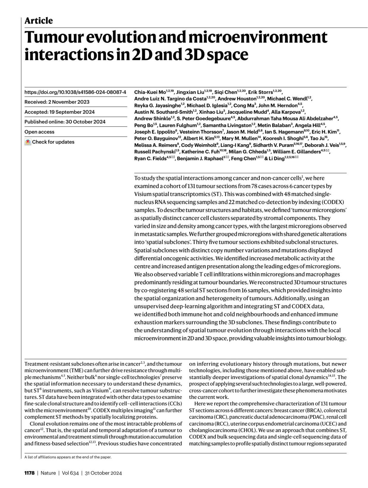 Tumour Evolution And Microenvironment Interactions In 2d And 3d Space Chiakuei Mo1