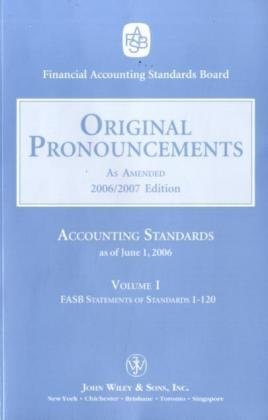 Original Pronouncements As Amended 20062007 Edition Volume Ii Fasb Statements Of Standards 121156 2006th Edition Accounting Standards