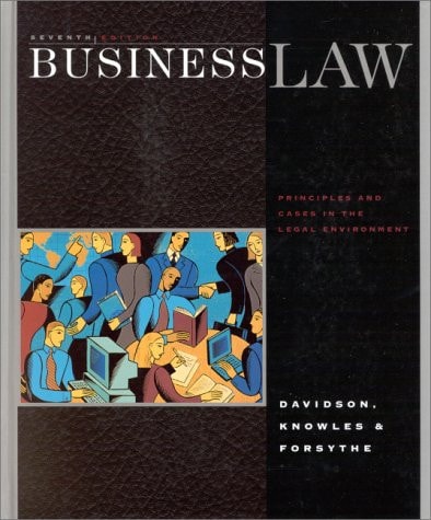 Business Law 2001th Edition Daniel Vdavidson Brenda Eknowles And Lynn Mforsythe