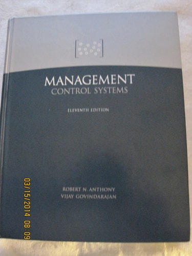 Management Control Systems Eleventh Edition 2004th Edition Anthony