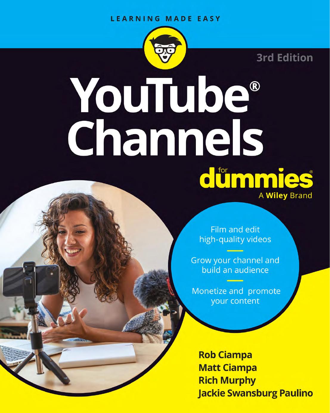 Youtube Channels For Dummies 3rd Edition 3rd Rob Ciampa
