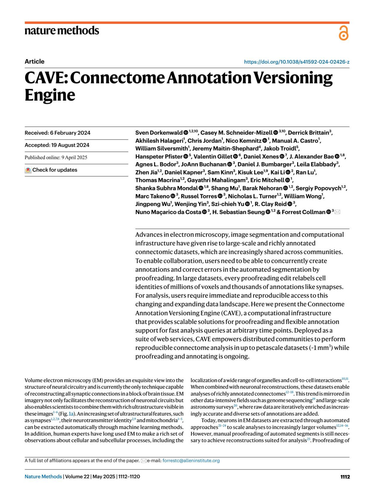 Cave Connectome Annotation Versioning Engine Sven Dorkenwald 1