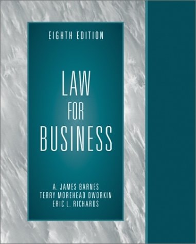 Law For Business Eighth Edition 2003th Edition Ajames Barnes