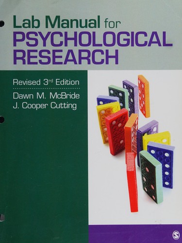 Lab Manual For Psychological Psychological Research 2008th Edition Dawn Mmcbride And Jcooper Cutting