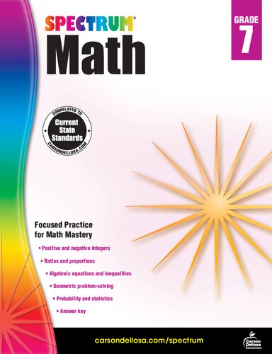 Spectrum Math Workbook Grade 7 Workbook Spectrum