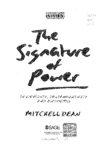 The Signature Of Power Sovereignty Governmentality And Biopolitics Mitchell M Dean