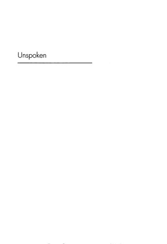 Unspoken A Rhetoric Of Silence Cheryl Glenn