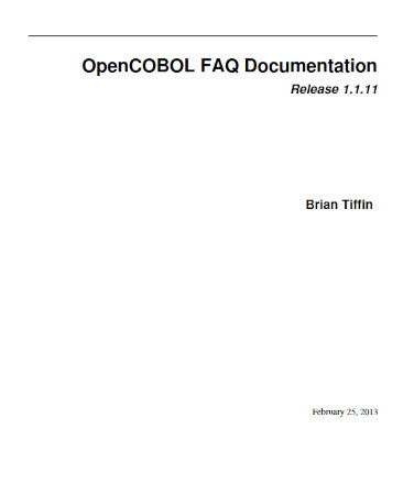 Opencobol Faq Documentation Release 1111 Brian Tifﬁn