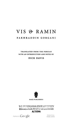 Vis Ramin Fakhr Aldn Gurgn Dick Davis