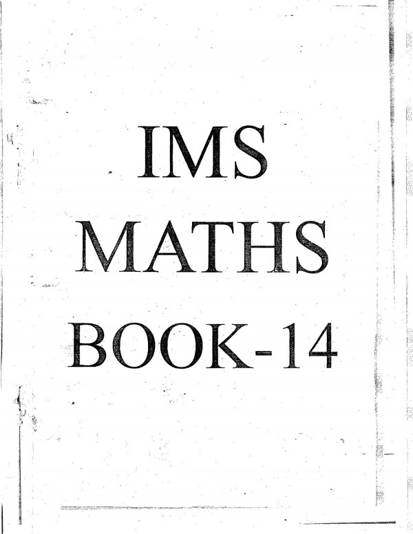 Book 14 Analytic Geometry Ims Delhi