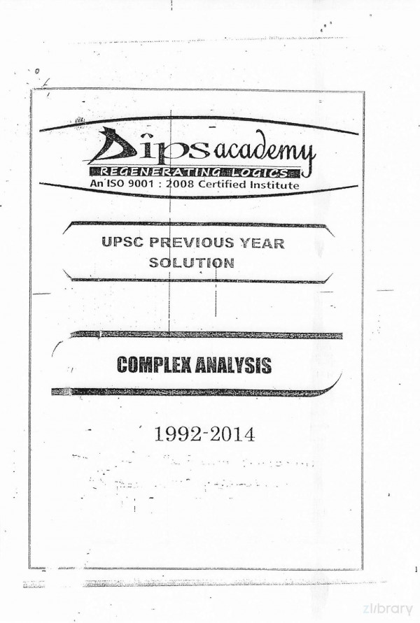 Upsc Cse Mathematics Previous Year Solutions 19922015 Dips Acadamy