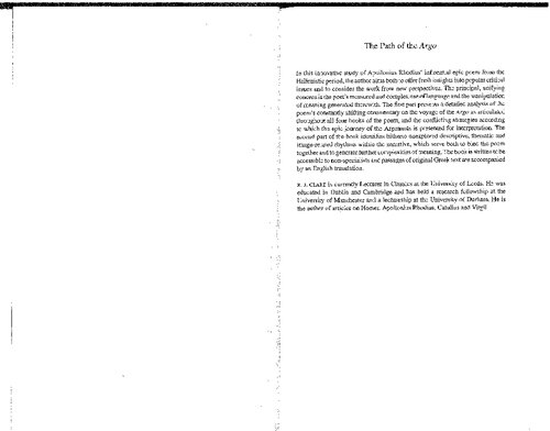 The Path Of The Argo Language Imagery And Narrative In The Argonautica Of Apollonius Rhodius Bob Clare R J Clare