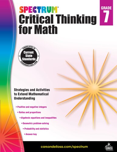 Spectrum Critical Thinking For Math Grade 7 Spectrum