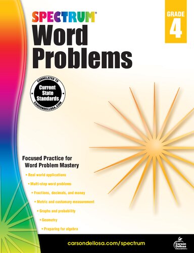 Spectrum Word Problems Grade 4 Workbook Inc Carsondellosa Publishing Company