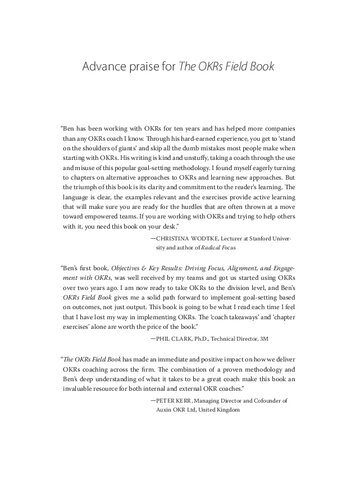 The Okrs Field Book A Stepbystep Guide For Objectives And Key Results Coaches Lamorte